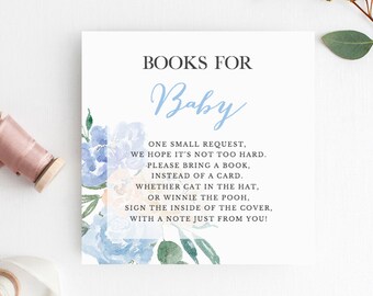 Books for Baby Card Insert, Book Request Card Printable, Instant Download, Books for Baby PDF, Floral Baby Shower, Garden Baby Shower