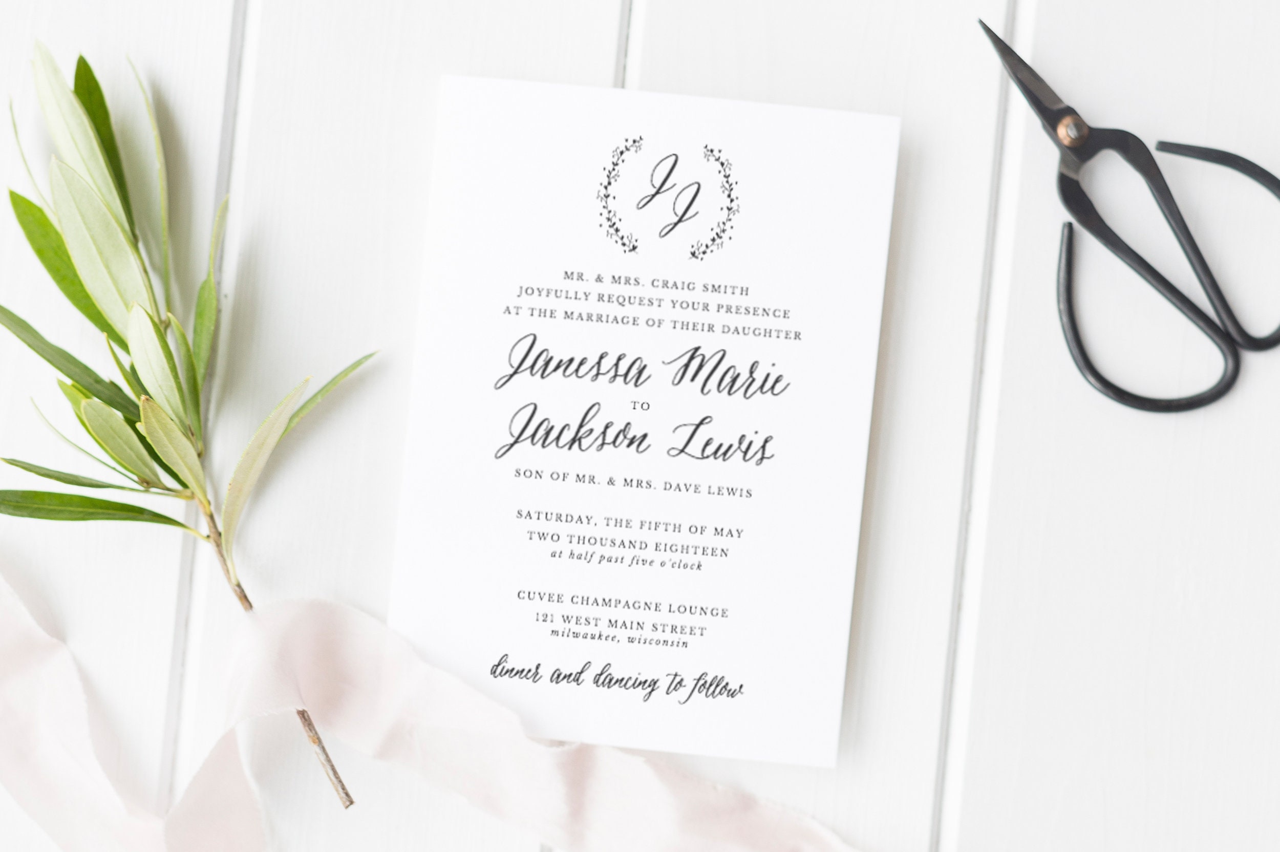 Wedding invitation template wedding invitations printable | Etsy