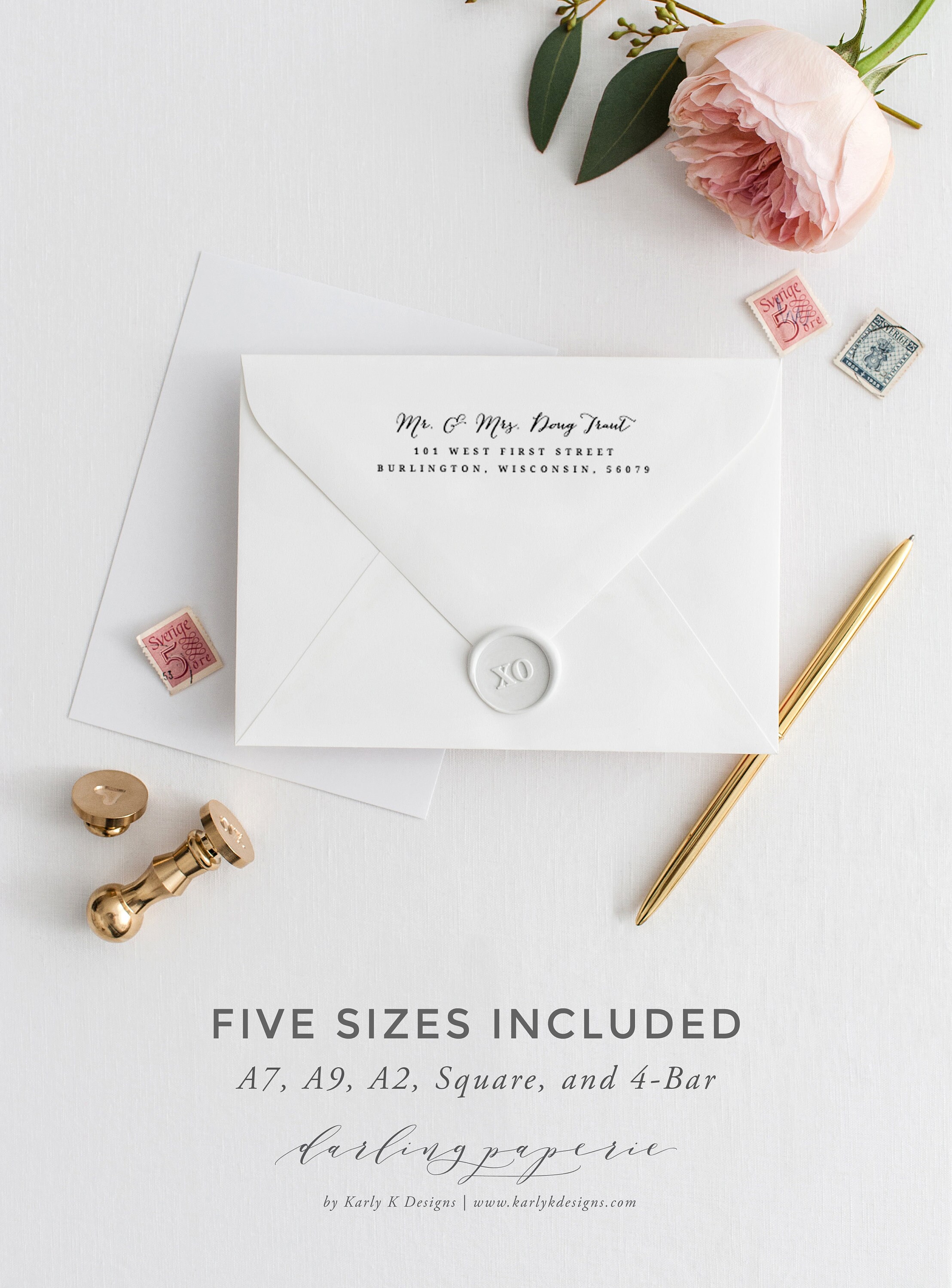 Printable Envelope Addressing Template Wedding Envelope | Etsy