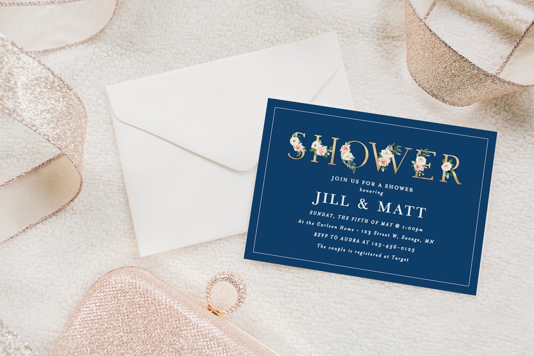 Couples Bridal Shower Template, Printable Bridal Shower Invitation ...