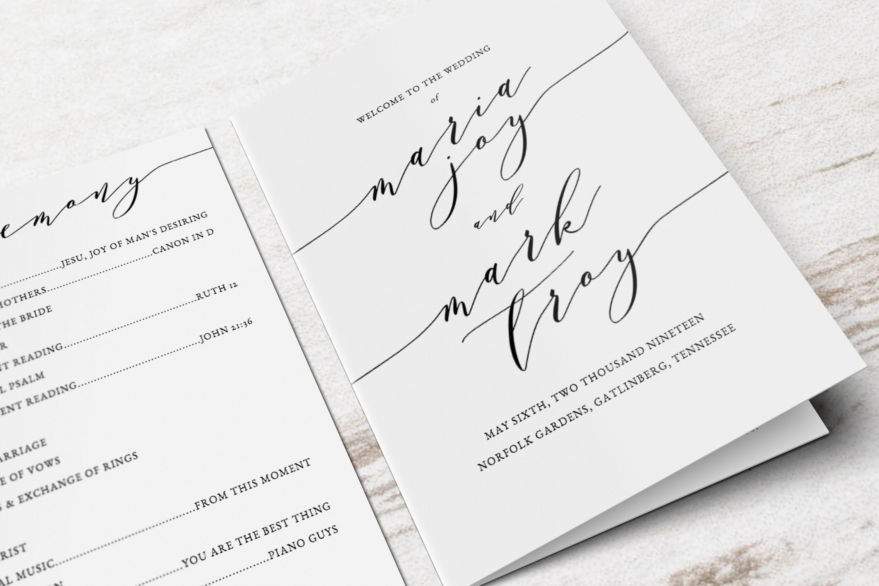booklet-wedding-program-printable-folded-wedding-program-etsy