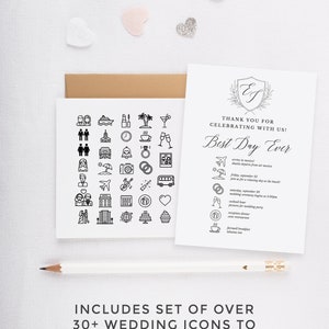 itinerary template, wedding itinerary, wedding timeline, itinerary, wedding welcome, printable itinerary, wedding schedule, welcome bag image 4