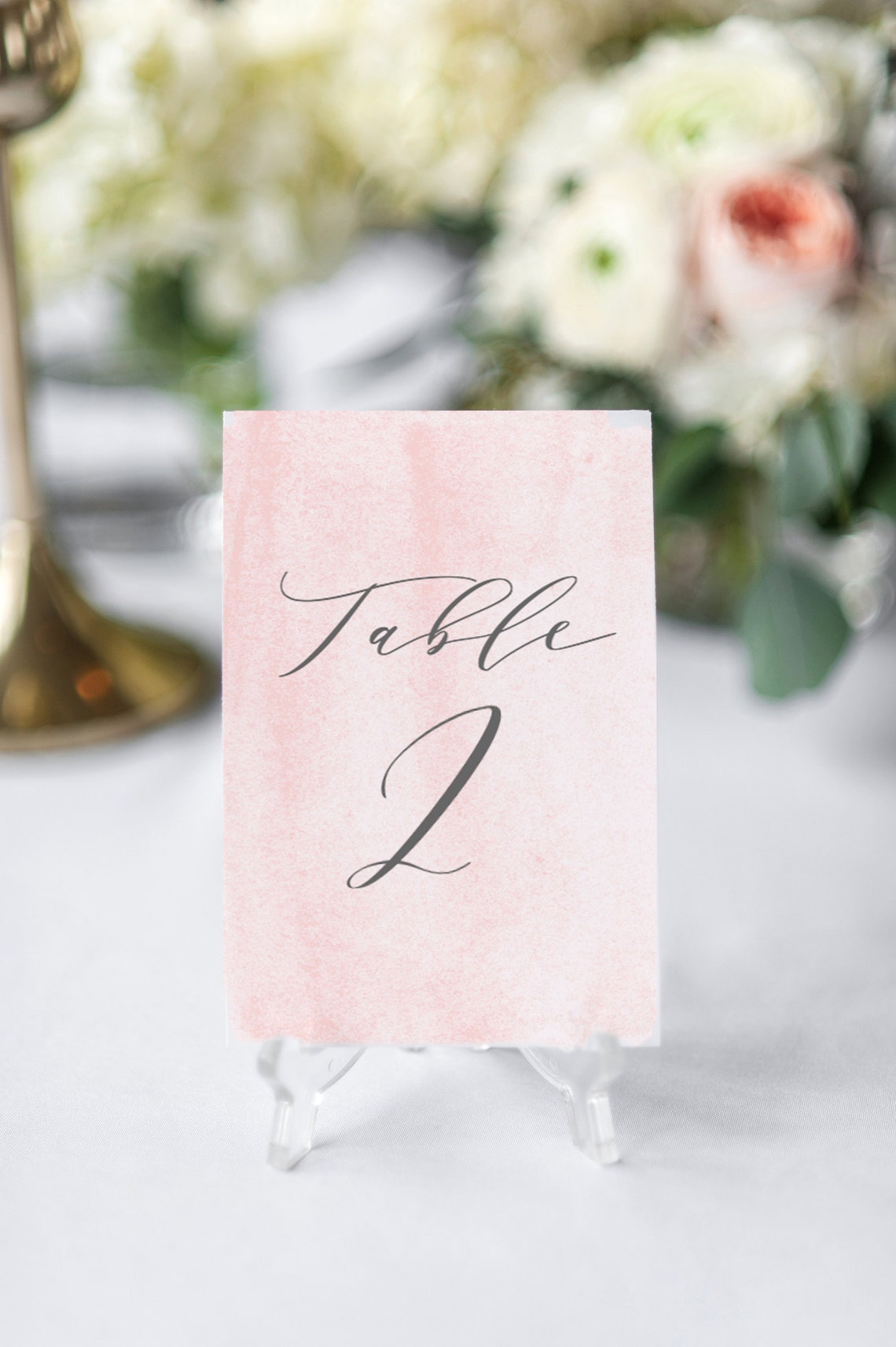 Blush Table Numbers Rustic Wedding Table Numbers Printable Etsy