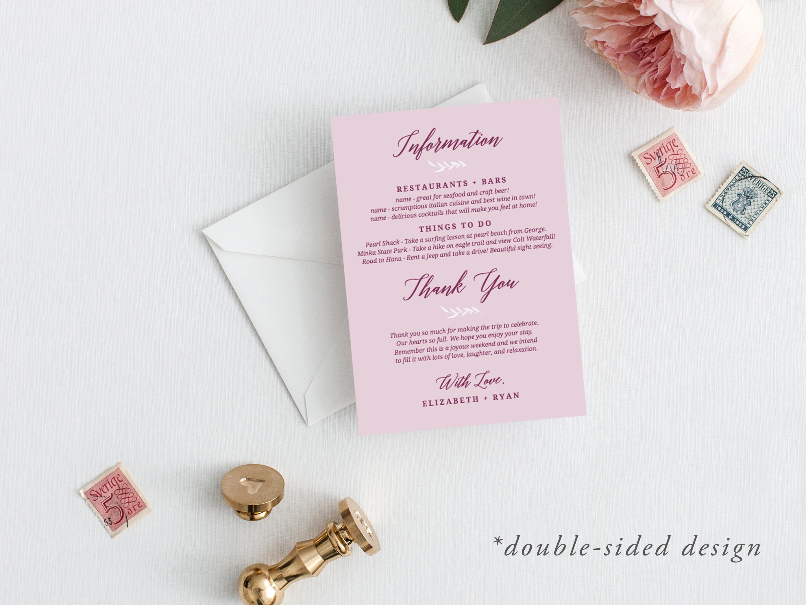 Printable Wedding Itinerary Template Wedding Weekend Etsy