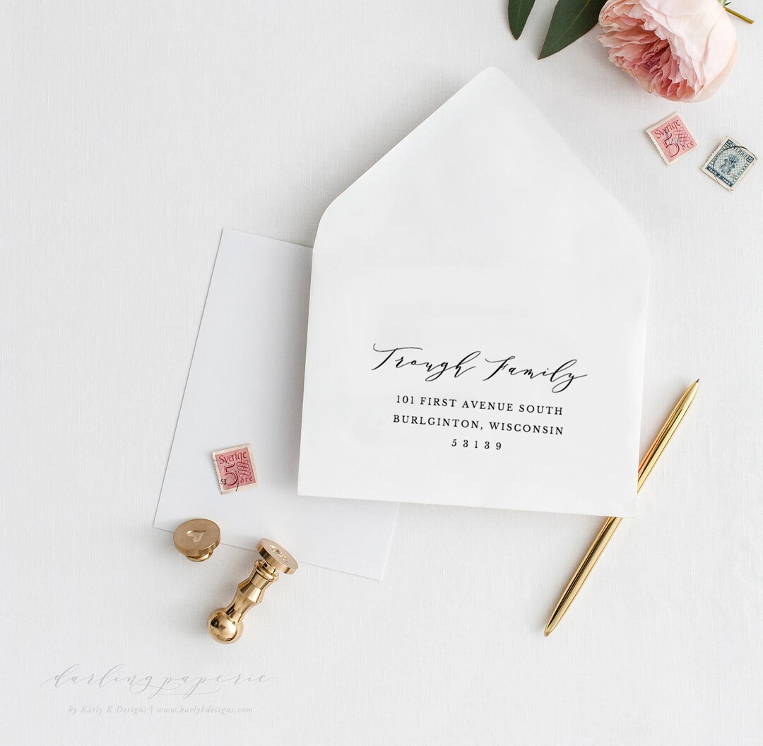 Envelope Addressing Template Printable Wedding Envelope - Etsy