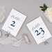 Wedding Table Numbers Printable, Table Numbers Template, Wedding Table ...