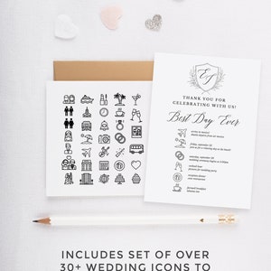 Printable Wedding Itinerary Template, Wedding Weekend Itinerary ...