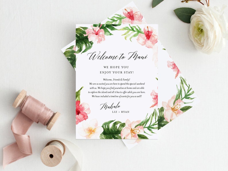 Destination Wedding Itinerary Template Tropical Wedding Etsy