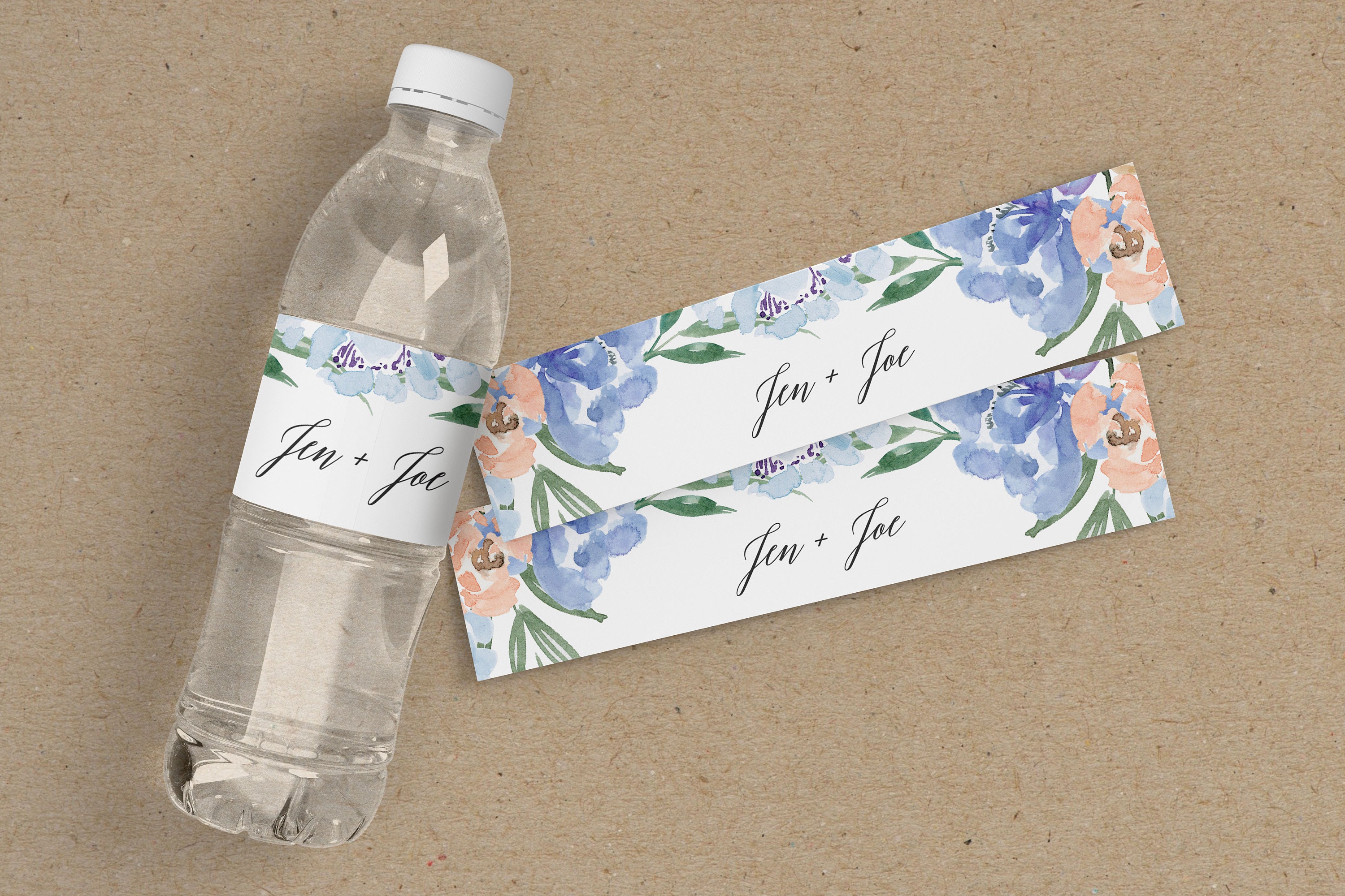 Floral Water Bottle Labels Wedding Custom Water Bottle Etsy UK