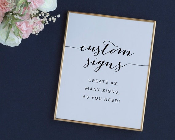 Printable Wedding Signs Wedding Decorations Rustic Custom | Etsy