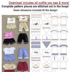 18&quot; Doll Play Clothes -fits American Girl #D004 ..... In The Hoop Embroidery ............DIGITAL DOWNLOAD ONLY