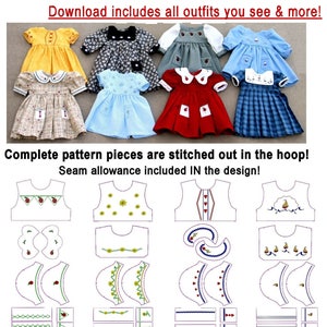 18" Doll Dresses - fits American Girl....#D001 ......In The Hoop Embroidery .....................DIGITAL DOWNLOAD ONLY