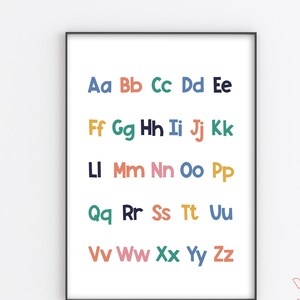 Alphabet Printable, ABC Poster, Alphabet Wall Art, ABC Wall Art, ABC Nursery Art Sign, Nursery Sign, Lowercase Alphabet Poster, Kids Room