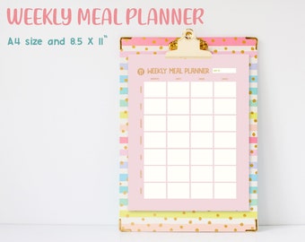 Meal Planner Printable, Printable Menu Planner,Weekly Meal Planner, Weekly Meal Schedule, Meal Planner PDF,Weekly Menu Planner,Menu plan