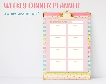 Meal Planner Printable, Printable Menu Planner, Weekly Meal Planner, Weekly Meal Schedule, Meal Planner PDF, Weekly Dinner Planner,Menu plan