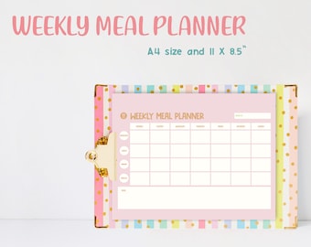 Meal Planner Printable, Printable Menu Planner,Weekly Meal Planner, Weekly Meal Schedule, Meal Planner PDF,Weekly Menu Planner,Menu plan