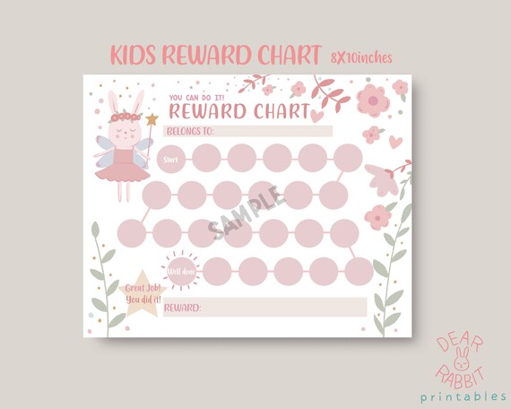 Reward Chart Printable Reward Chart For Kids Instant | Etsy