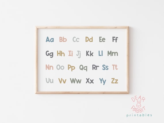 Alphabet Horizontal Printable Poster Alphabet Wall Art | Etsy