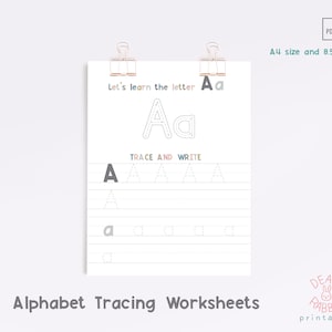 Alphabet Tracing Worksheets,Alphabet Letter Tracing,Printable Homeschool Worksheet,Printable Alphabet Upper and Lower Case,ABC Worksheets