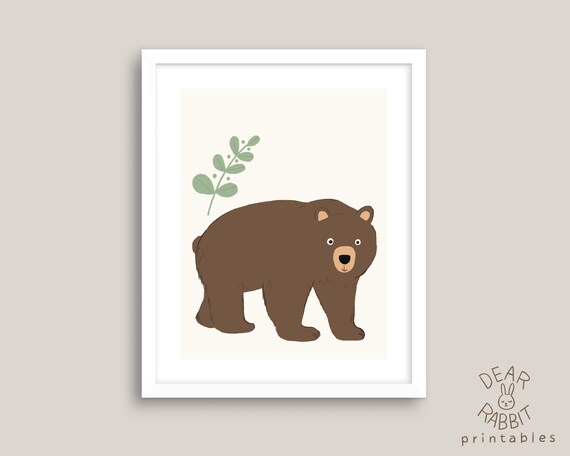 Bear Printkids Poster Bear Nursery Art Printable Kids | Etsy