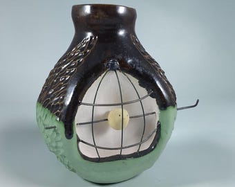 Vaso antistress in ceramica unico a forma di gabbia per uccelli