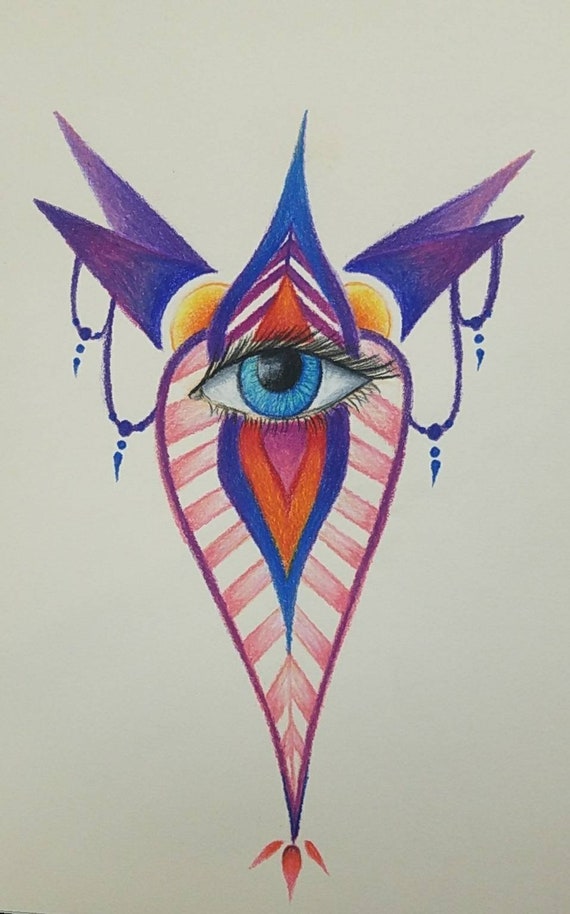 All Seeing Eye Drawing Handmade Original Drawing Eye Etsy