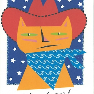 Cowboy Cat Blank Card