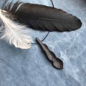 Black Porcelain Wisteria Pod Pendant. Small.