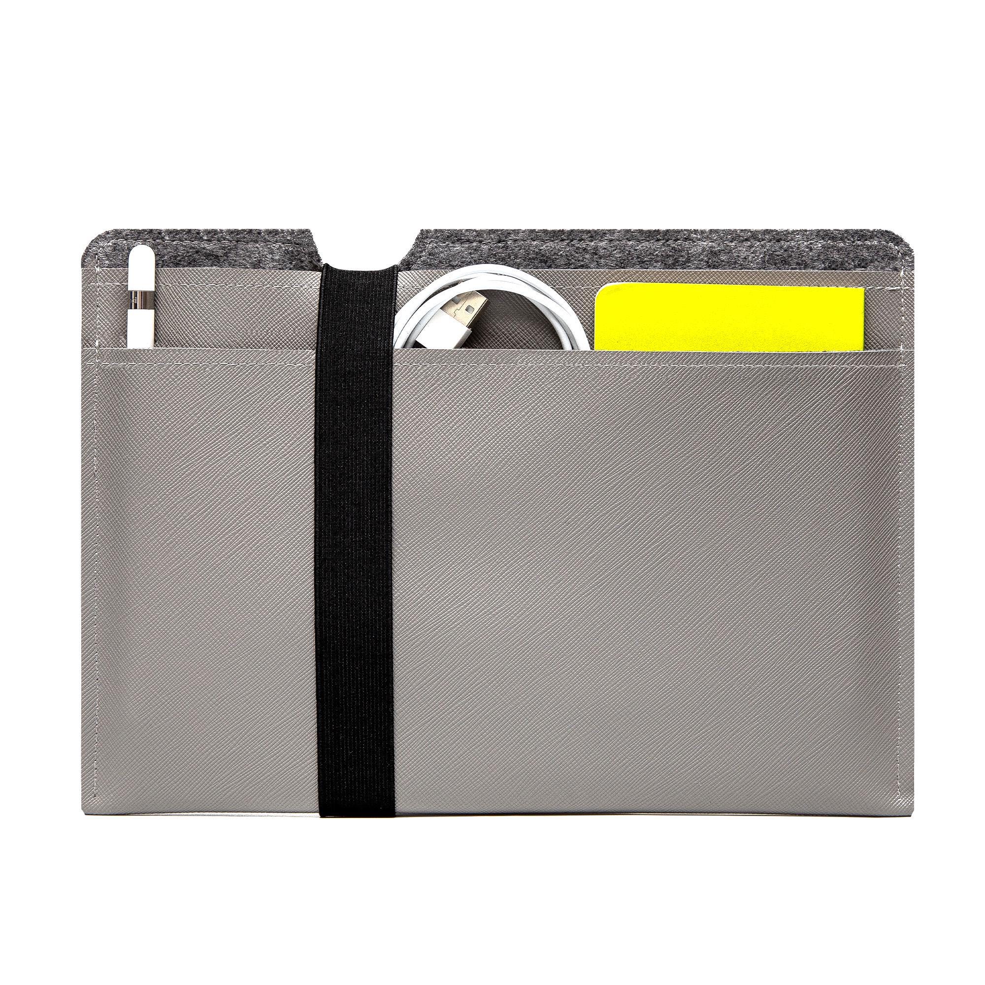 Custodia fatta a mano per Remarkable Paper Pro/Remarkable 2/Remarkable 1 - Custodia per tablet grigia con feltro imbottito e chiusura con elastico