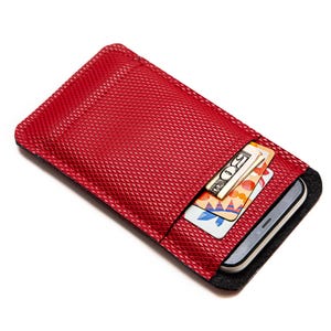 Motorola Moto/Edge Sleeve | Padded Cover with Card Holder for Motorola Moto / Edge / ThinkPhone / More. Vegan Pouch for Smartphones