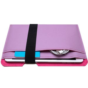 Handmade Cover for Supernote Nomad / Supernote Manta - Pink Tablet Sleeve Case with Padded Felt & Elastic Band Closure