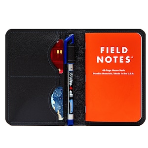 Funda Field Notes con soporte para bolígrafo y ranura para tarjetas. Funda para cuaderno de bolsillo que no es de cuero. Funda ecológica Field Notes, funda libre de crueldad animal