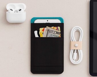 Handmade Phone Pouch Compatible with iPhone 17 / 16 / 15 / 14 /13 (Air, Pro, Pro Max, Plus, Mini) | Slim Vegan Cover with Card Pocket
