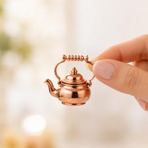 1:12 Mini Metall Kessel mit Offenem Deckel | Puppenhaus Teekanne | Miniatur-Küchendekoration