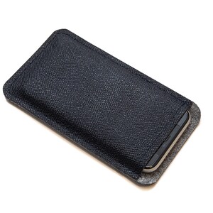 Custom Phone Pouch | Navy Cover Compatible with Apple iPhone 16, 15, 14, 13, Pro, Max, Plus, Mini & SE | Eco-Friendly Smartphone Sleeve Case