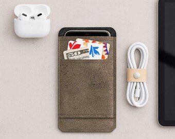 Handcrafted Vegan Phone Sleeve for iPhone 17 / 16 / 15 / 14 / 13 (Air, Pro, Pro Max, Plus, Mini) | Slim Protective Pouch with Card Pocket