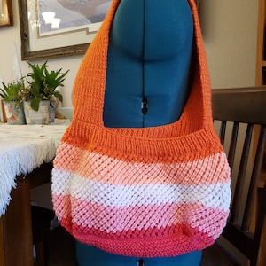 Lesbian Sapphic WLW PRIDE Flag Bag, Farmer&#39;s Market Bag, Reusable Bag, Shoulder Bag, Shopper Bag, Beach Bag, Mesh Tote