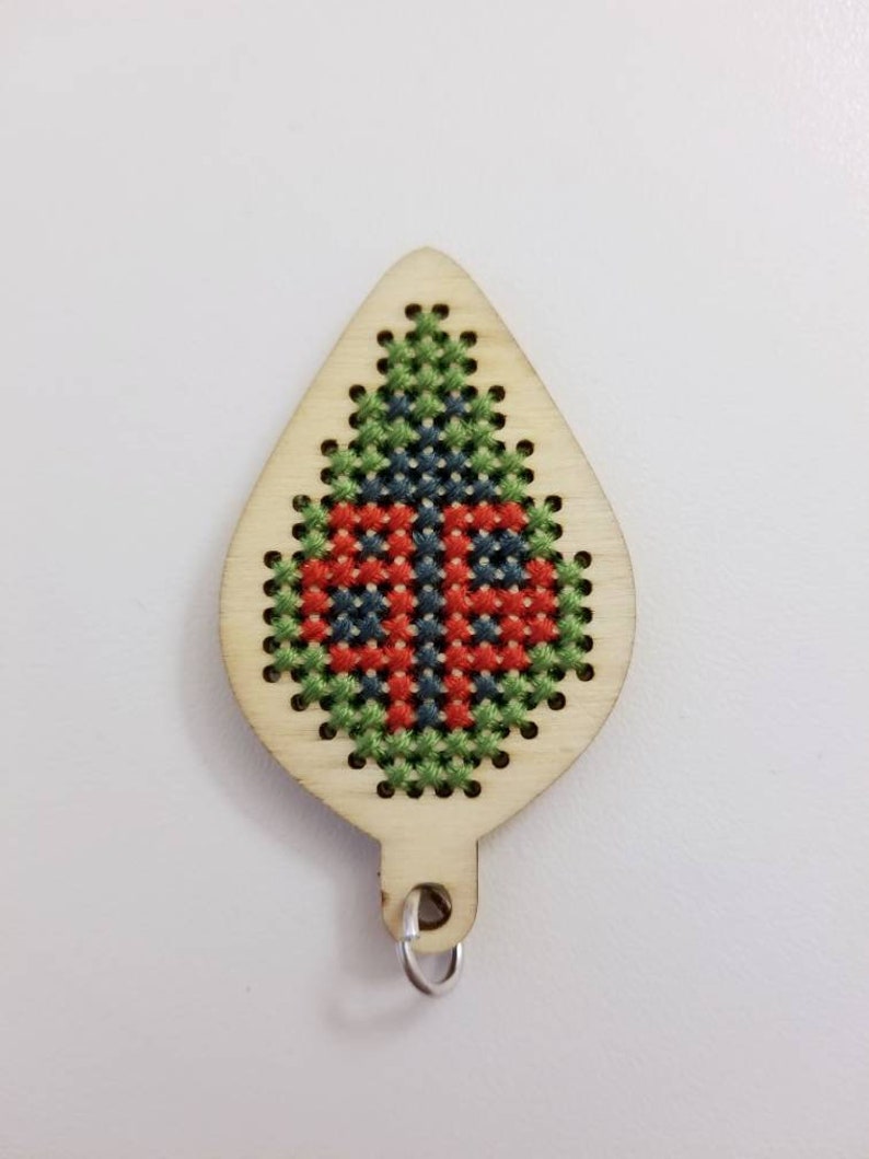 Cross Stitch Ladybug Wooden Pendant Cross Stitch Pendant Etsy