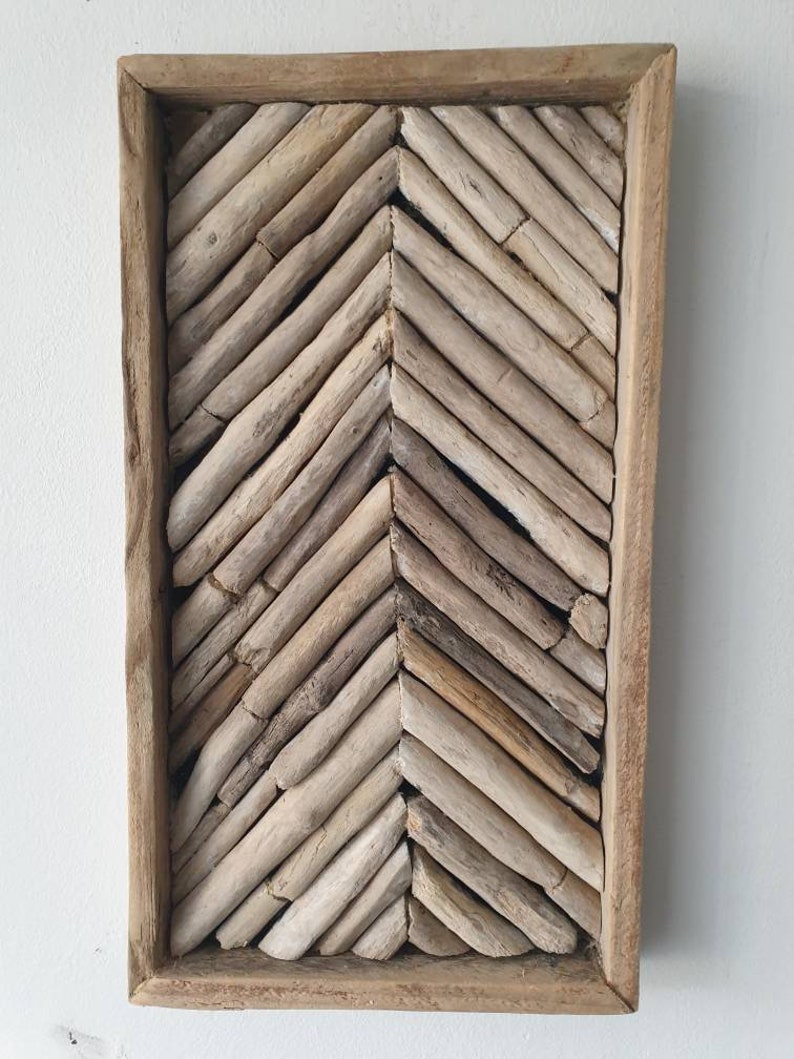 Driftwood Patterned Wall Hanging Coastal Art Etsy