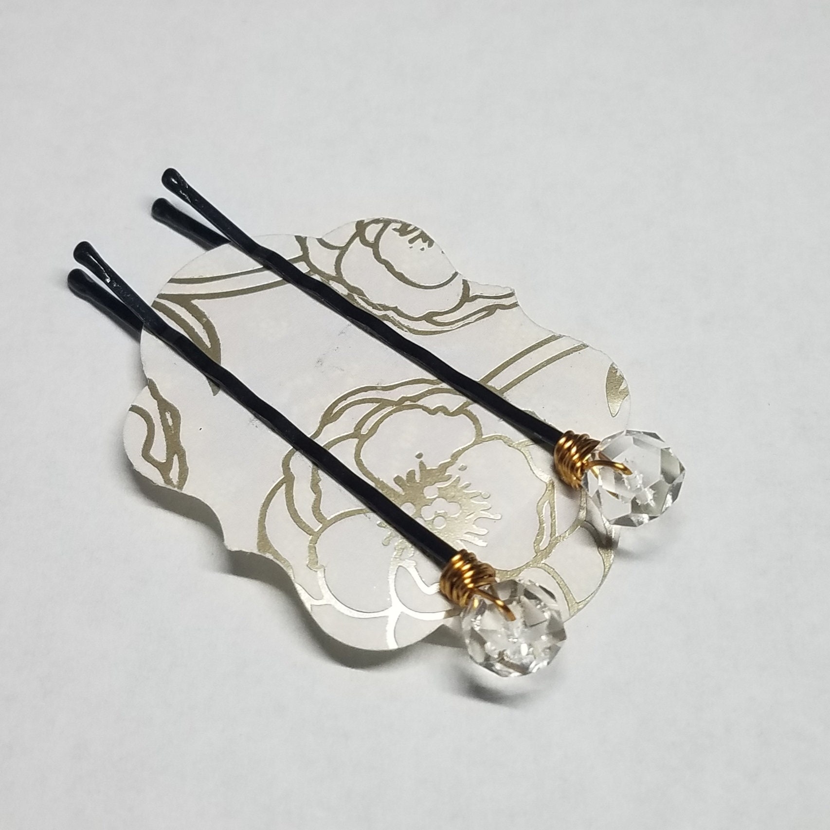 Beaded Hair Pins With Wire Wrapped Glass Beads Hair Jewelry