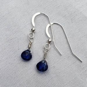 Petite Kyanite Sterling Silver Earrings - Minimalist Elegance - Gift For Her