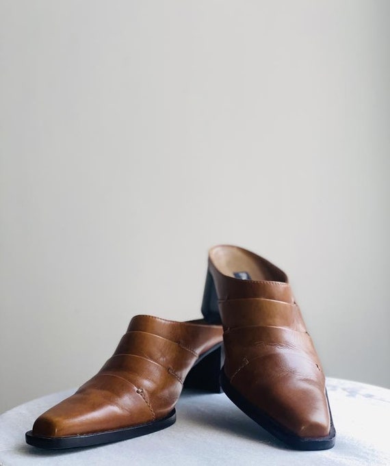 Leather Mules Y2K 90's Cowboy Boots Western