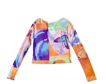 KENZO Colorfull Mesh Top Y2K Designer Vintage Rare Italian