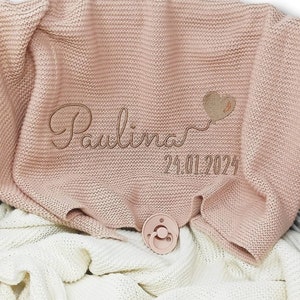 Baby blanket 5 colors personalized / baby blanket knitted / baby blanket with name / baby gift / christening gift / gift for birth