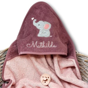 Toalla con capucha bordada con nombre / regalo para nacimiento de niña / toalla con capucha bebé / regalo bebé