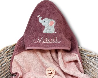 Kapuzenhandtuch mit Namen bestickt / Geschenk zur Geburt Mädchen / Kapuzenhandtuch Baby / Babygeschenk