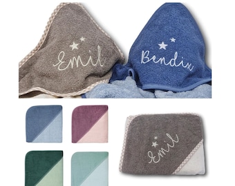 Hooded towel embroidered with name / birth gift / hooded towel personalized