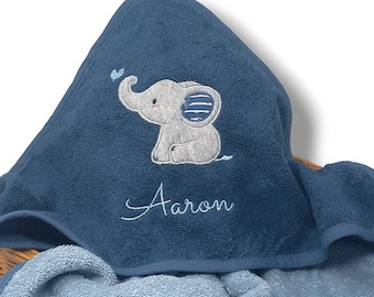 Handdoek met capuchon met naam / 4 kleuren / geboortecadeau / handdoek met kap baby / babycadeau jongen / doopcadeau jongen