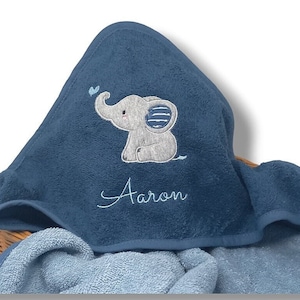 Kapuzenhandtuch mit Namen / 4 Farben / Geschenk zur Geburt  / Kapuzenhandtuch Baby / Babygeschenk Junge / Taufgeschenk Junge