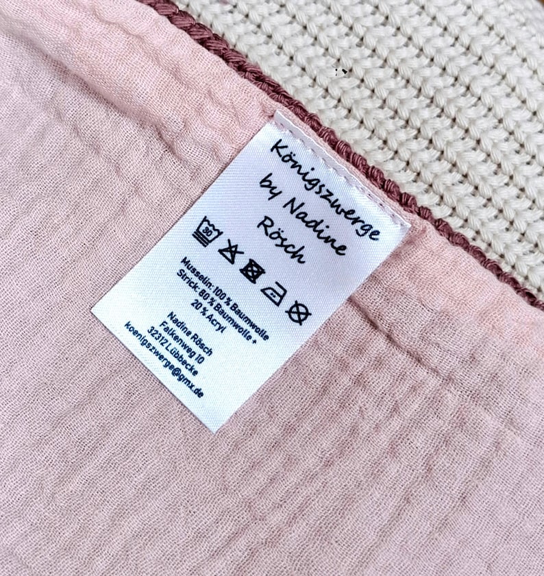Manta de bebé de muselina / tejida con nombre bordado / manta de bebé tejida / manta de bebé personalizada con nombre / regalo de bebé / regalo de bautizo imagen 5